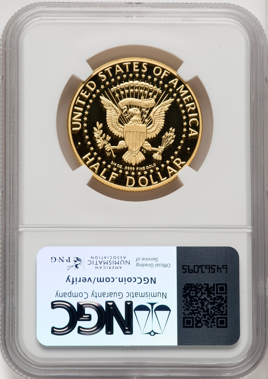 2014-W 50C Kennedy Gold 50th Anniversary Jeff Garrett Red Book Proof Kennedy Half Dollar NGC PR70