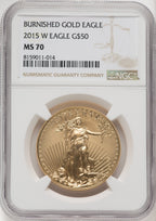 2015-W $50 One-Ounce Gold Eagle Brown Label NGC MS70