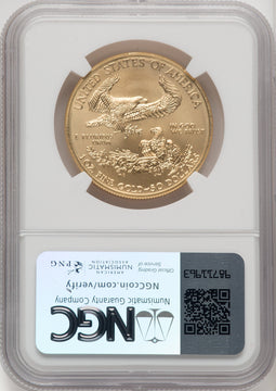 2015-W $50 One-Ounce Gold Eagle Brown Label NGC MS70