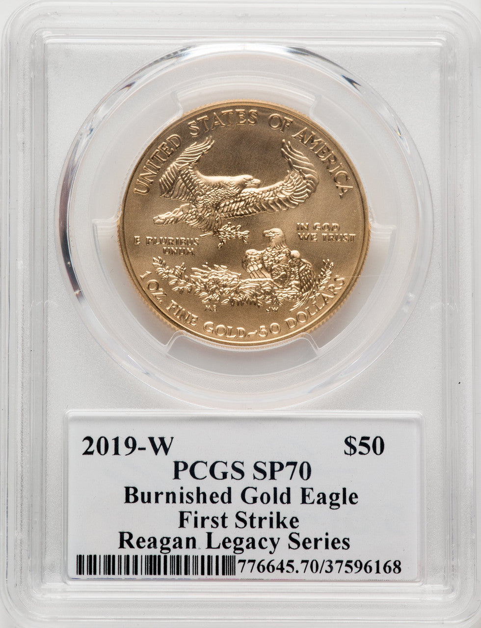 2019-W $50 One-Ounce Gold Eagle Burnished PCGS SP70