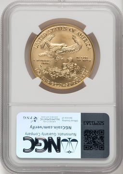 2006-W $50 One-Ounce Gold Eagle 20th Anniversary Brown Label NGC MS70 (769677021)