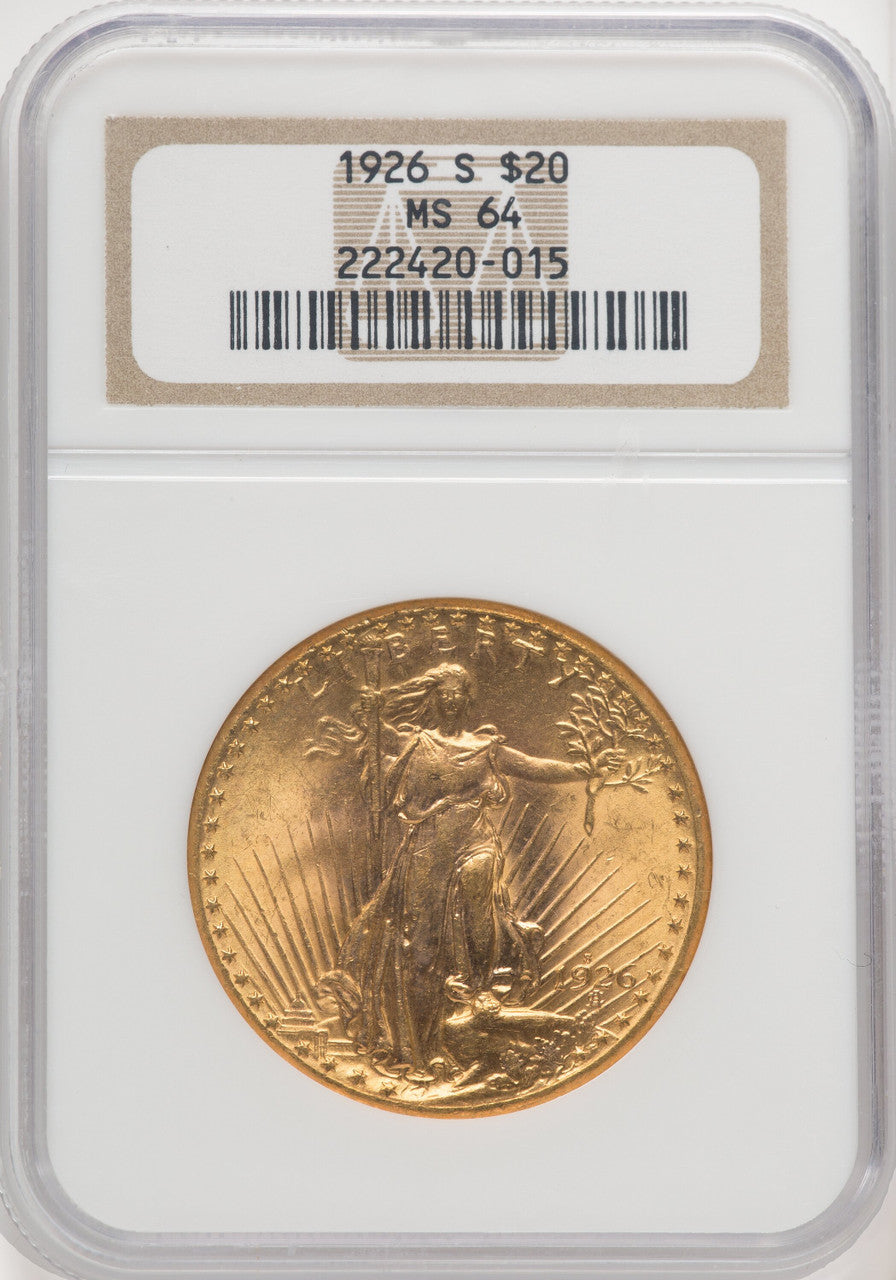 1926-S $20 Saint-Gaudens Double Eagle NGC MS64 (770042001)