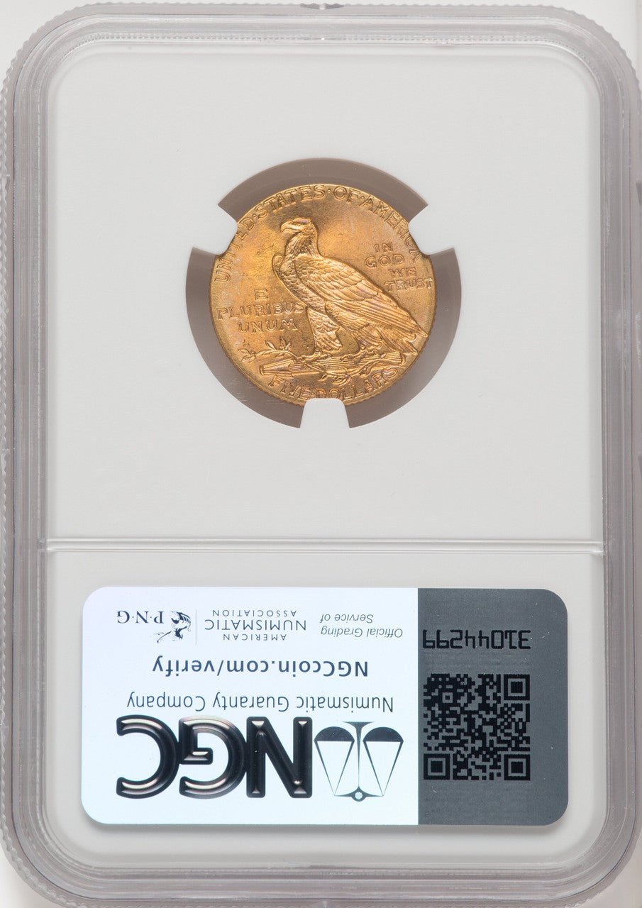 1909 $5 Indian Half Eagle NGC MS66