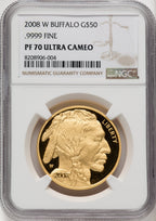 2008-W $50 One-Ounce Gold Buffalo .9999 Fine Gold NGC PF70 (506404003)