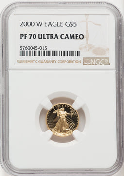 2000-W Gold American Eagle Brown Label 4-Coin Set NGC PF70