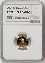 2004-W Gold American Eagle Brown Label 4-Coin Set NGC PF70