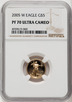 2005-W Gold American Eagle Brown Label 4-Coin Set NGC PF70