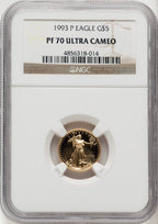 1993-P Gold American Eagle Brown Label 4-Coin Set NGC PF70