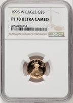 1995-W Gold American Eagle Brown Label 4-Coin Set NGC PF70