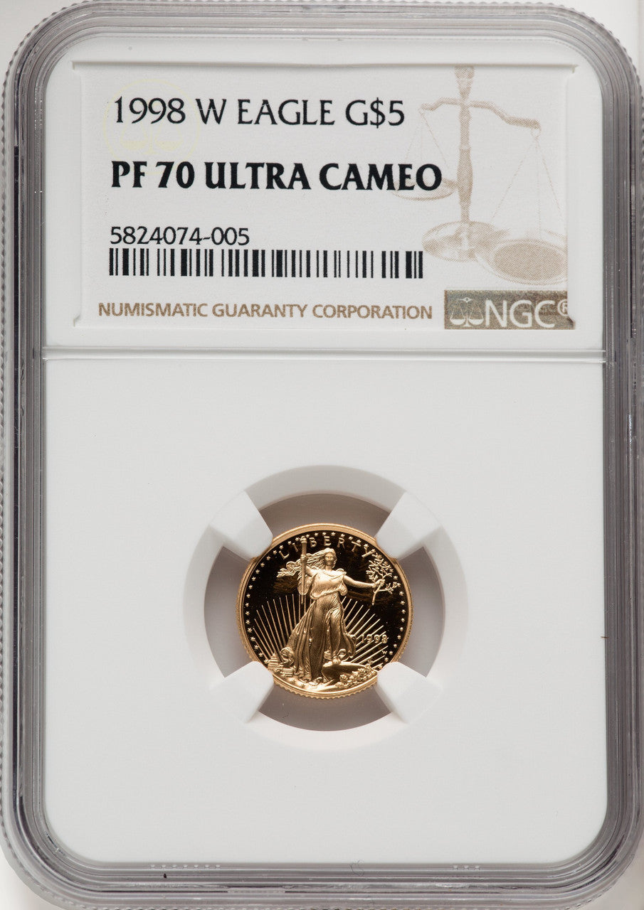 1998-W Gold American Eagle Brown Label 4-Coin Set NGC PF70