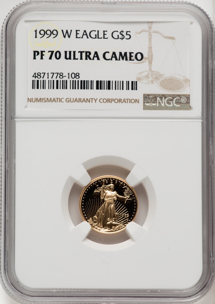 1999-W Gold American Eagle Brown Label 4-Coin Set NGC PF70