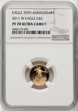 2011-W Gold American Eagle Brown Label 4-Coin Set NGC PF70