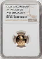 2011-W Gold American Eagle Brown Label 4-Coin Set NGC PF70
