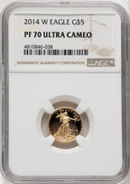 2014-W Gold American Eagle Brown Label 4-Coin Set NGC PF70