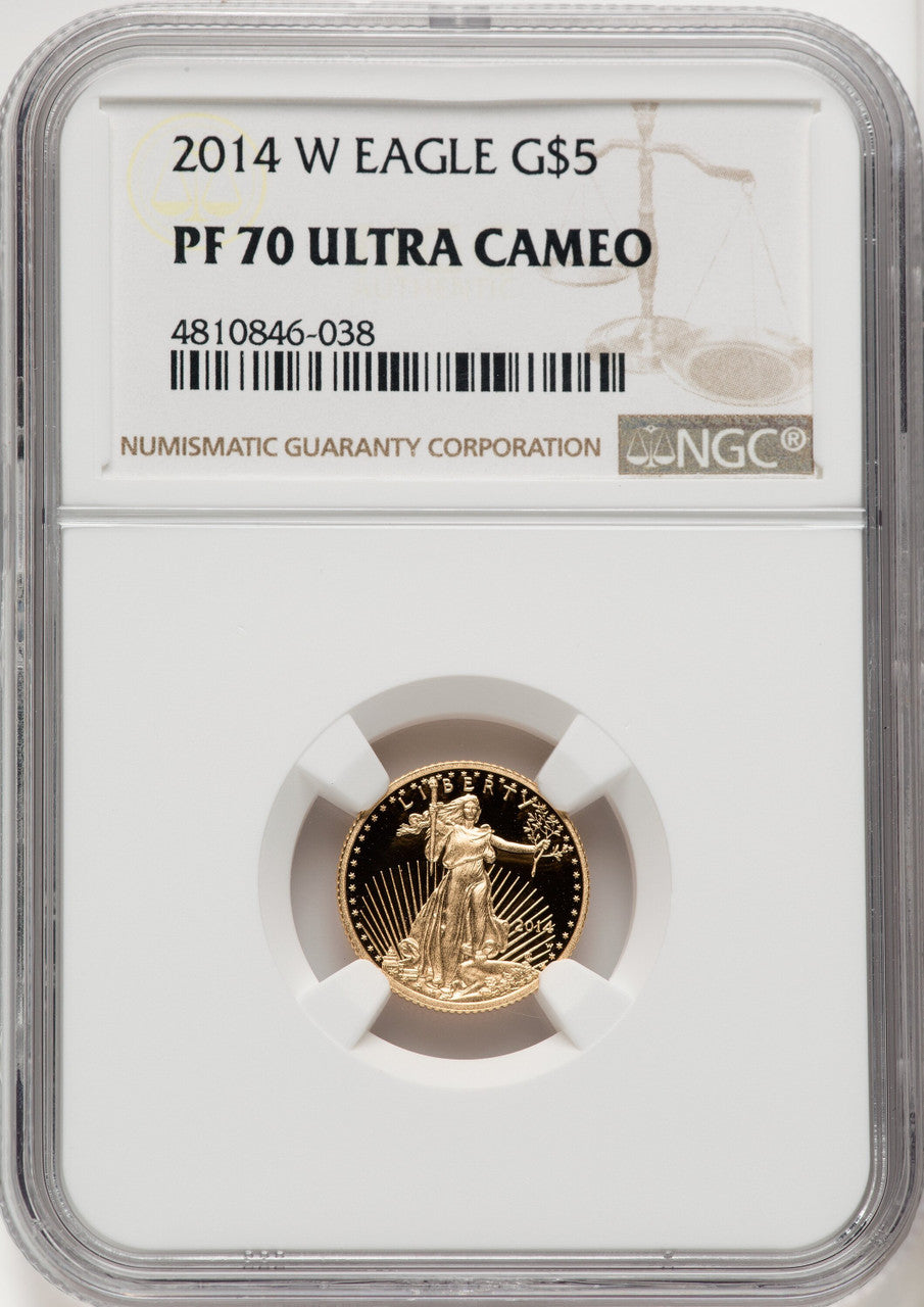 2014-W Gold American Eagle Brown Label 4-Coin Set NGC PF70