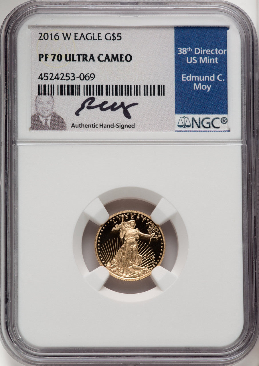 2016-W Gold American Eagle 4-Coin Set NGC PF70 Ed Moy Signed