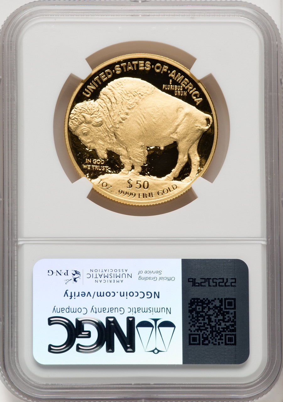 2018-W $50 One-Ounce Gold Buffalo Brown Label NGC PF70