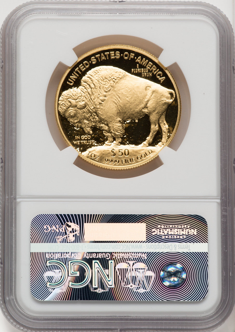 2017-W $50 One-Ounce Gold Buffalo Bison Label NGC PF70