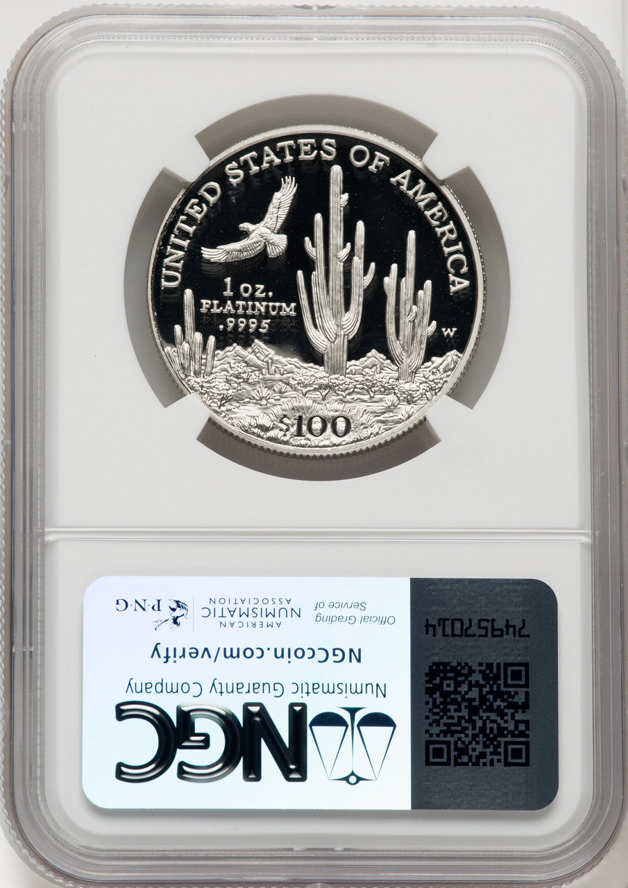 2001-W $100 One-Ounce Platinum Eagle Statue of Liberty Brown Label NGC PF70 (519548125)