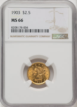 1903 $2.50 Liberty Quarter Eagle NGC MS66 (506044003)