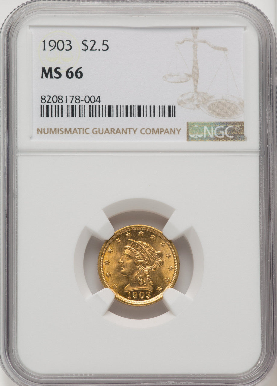1903 $2.50 Liberty Quarter Eagle NGC MS66 (506044003)