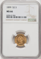 1899 $2.50 Liberty Quarter Eagle NGC MS66 (769208008)