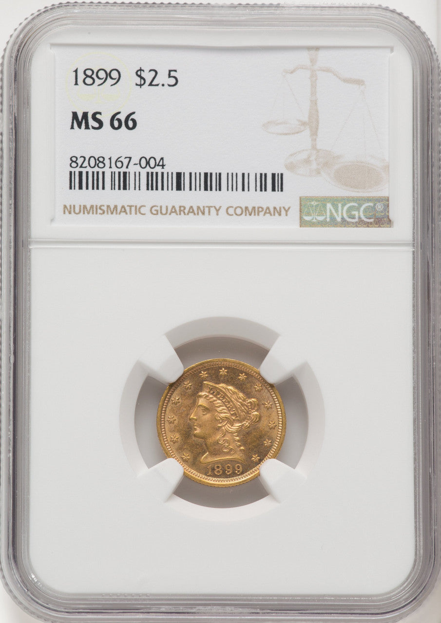1899 $2.50 Liberty Quarter Eagle NGC MS66 (769208008)