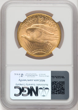 1910-D $20 Saint-Gaudens Double Eagle NGC MS65+