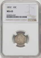 1832 10C Bust Dime NGC MS65