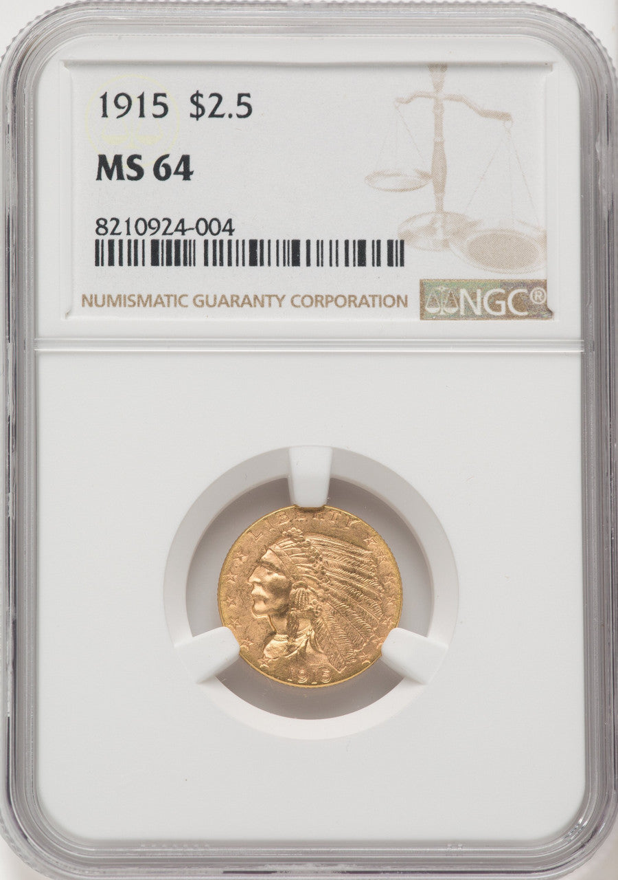 1915 $2.50 Indian Quarter Eagle NGC MS64 (769240004)