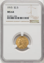 1915 $2.50 Indian Quarter Eagle NGC MS64 (769295026)