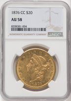 1876-CC $20 Liberty Double Eagle NGC AU58 (769563058)