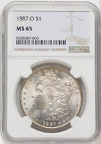 1887-O Morgan Dollar NGC MS65