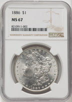 1886 Morgan Dollar NGC MS67