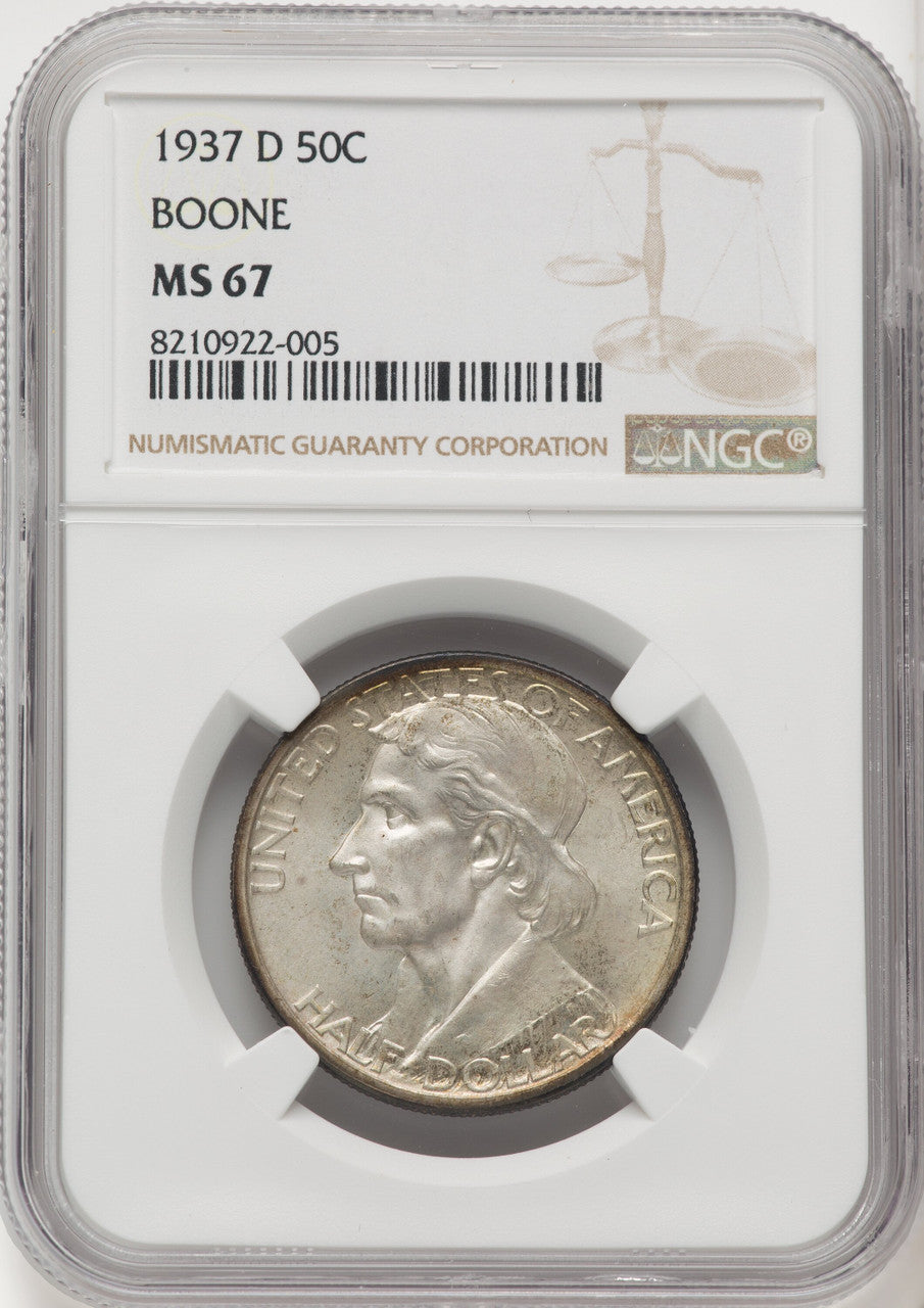 1937-D 50C Boone Commemorative Silver NGC MS67 (769927006)