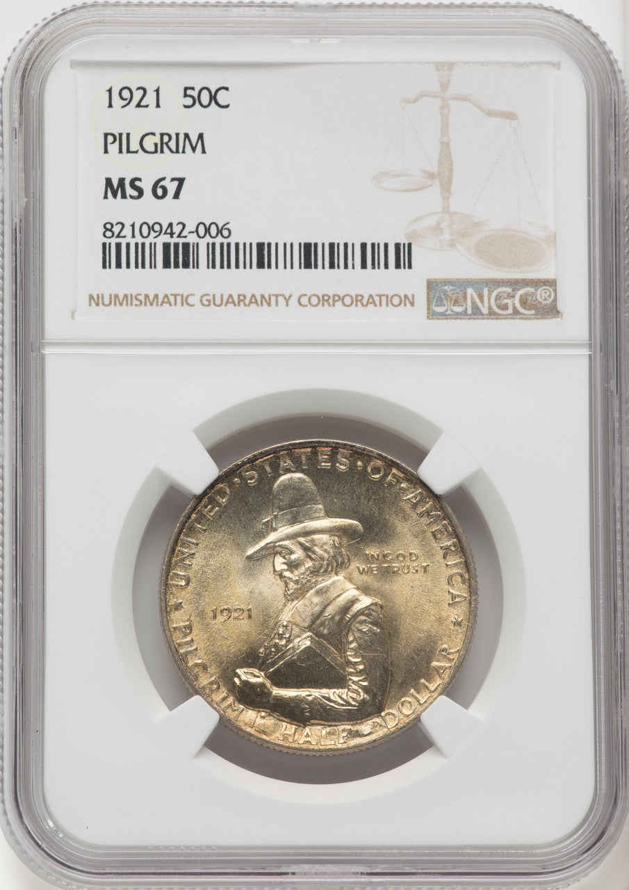 1921 50C Pilgrim Commemorative Silver NGC MS67 (769306015)