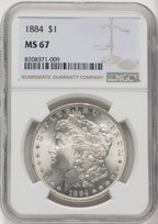 1884 Morgan Dollar NGC MS67