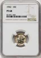 1942 10C Proof Mercury Dime NGC PR68 (769928001)
