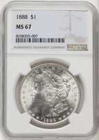 1888 Morgan Dollar NGC MS67