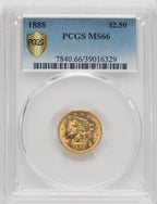 1888 $2.50 Liberty Quarter Eagle PCGS MS66
