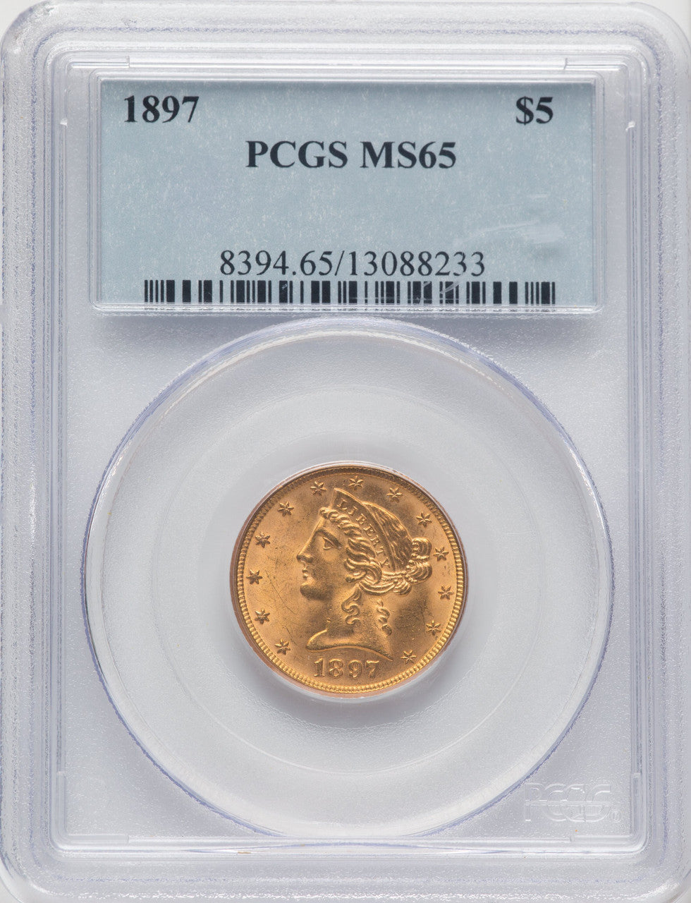 1897 $5 Liberty Half Eagle PCGS MS65