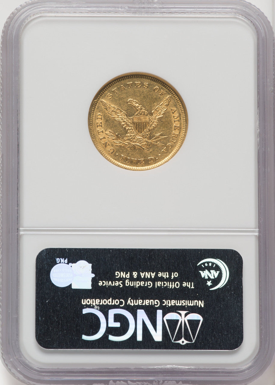 1839 $5 Liberty Half Eagle NGC AU55