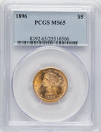 1896 $5 Liberty Half Eagle PCGS MS65