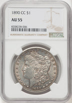 1890-CC Morgan Dollar NGC AU55