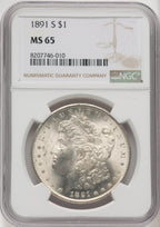 1891-S Morgan Dollar NGC MS65