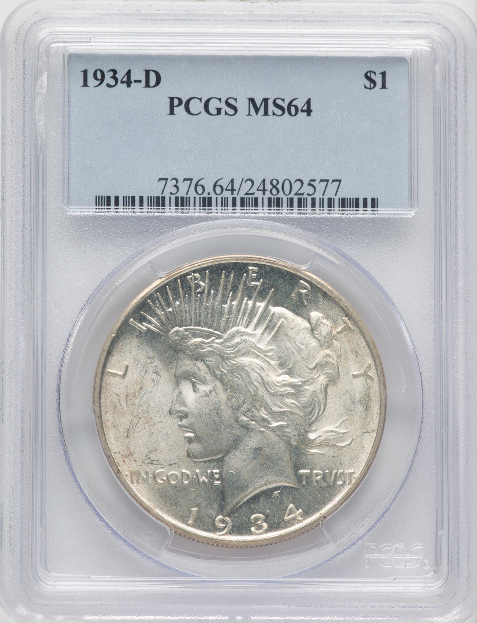 1934-D Peace Dollar PCGS MS64