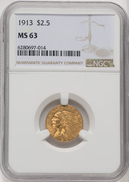 1913 $2.50 Indian Quarter Eagle NGC MS63 (770206021)