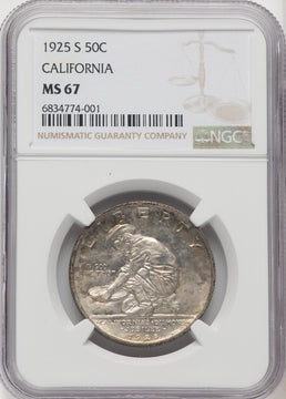 1925-S 50C California Commemorative Silver NGC MS67 (770211010)