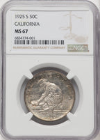 1925-S 50C California Commemorative Silver NGC MS67 (770211010)