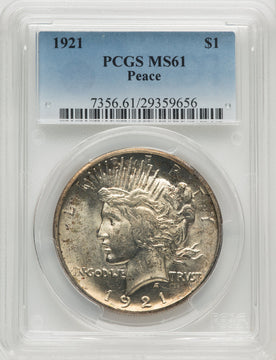 1921 Peace Dollar PCGS MS61
